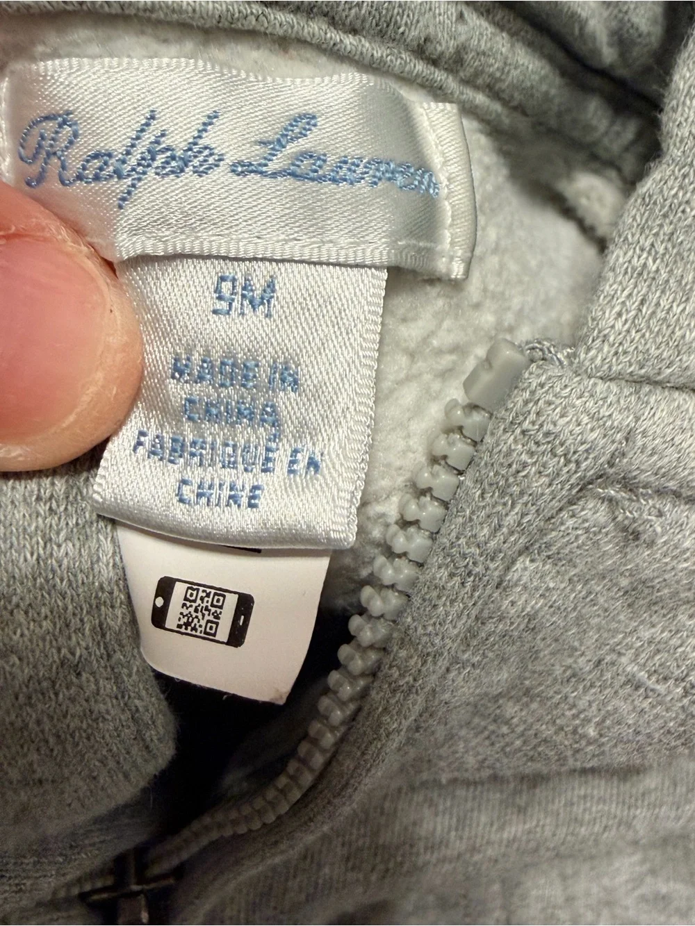 Ralph Lauren Kids Gray Hooded Zip-Up Sweatshirt with Pony Logo